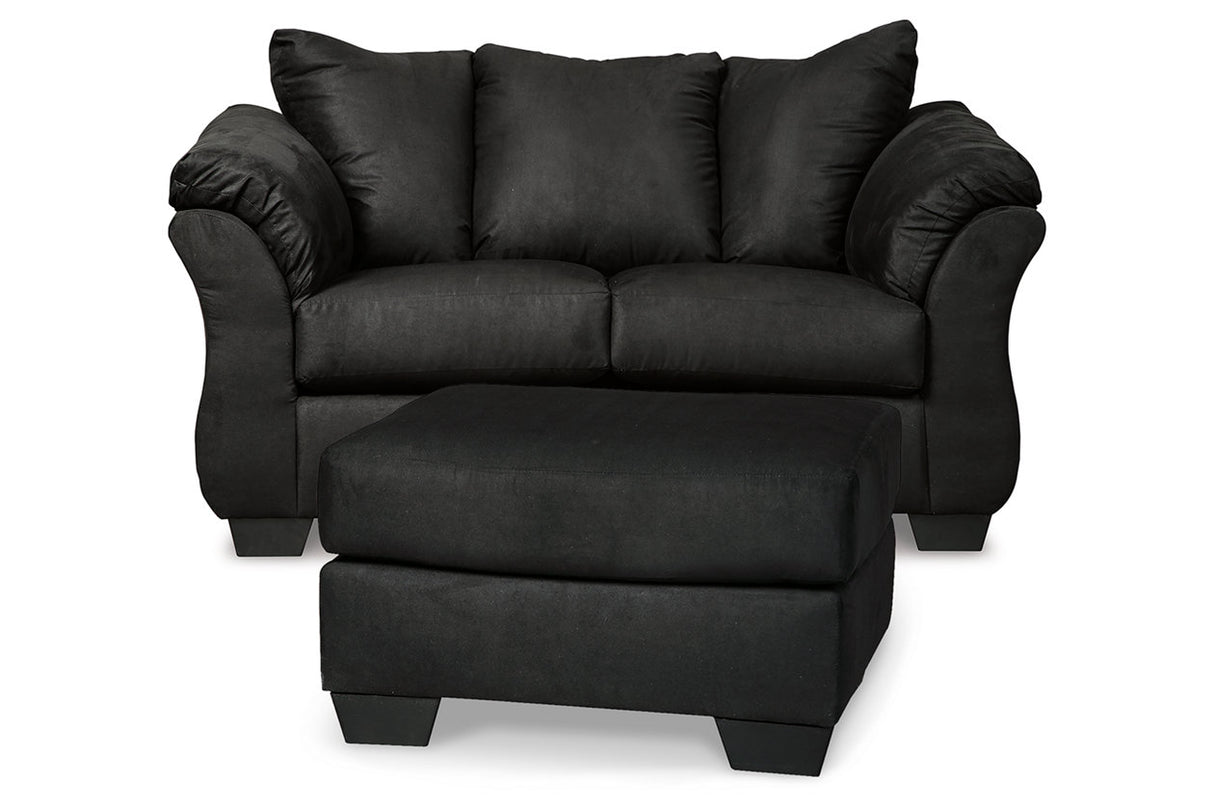 Darcy Black Loveseat and Ottoman from Ashley - Luna Furniture