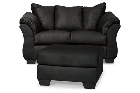 Darcy Black Loveseat and Ottoman from Ashley - Luna Furniture