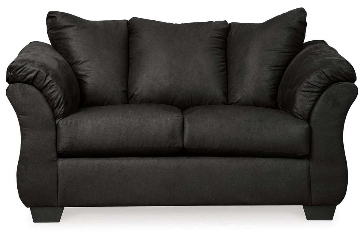 Darcy Black Loveseat and Ottoman from Ashley - Luna Furniture