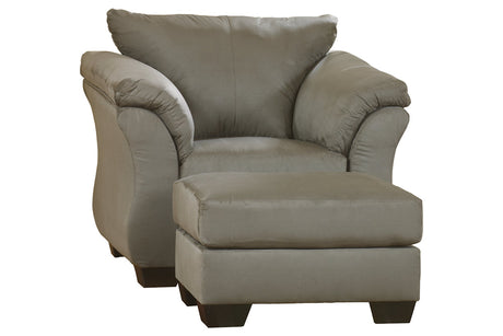 Darcy Cobblestone Chair and Ottoman from Ashley - Luna Furniture