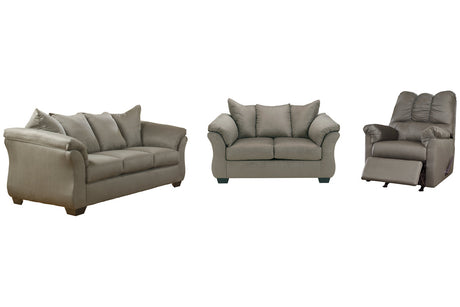 Darcy Cobblestone Sofa, Loveseat and Recliner from Ashley - Luna Furniture
