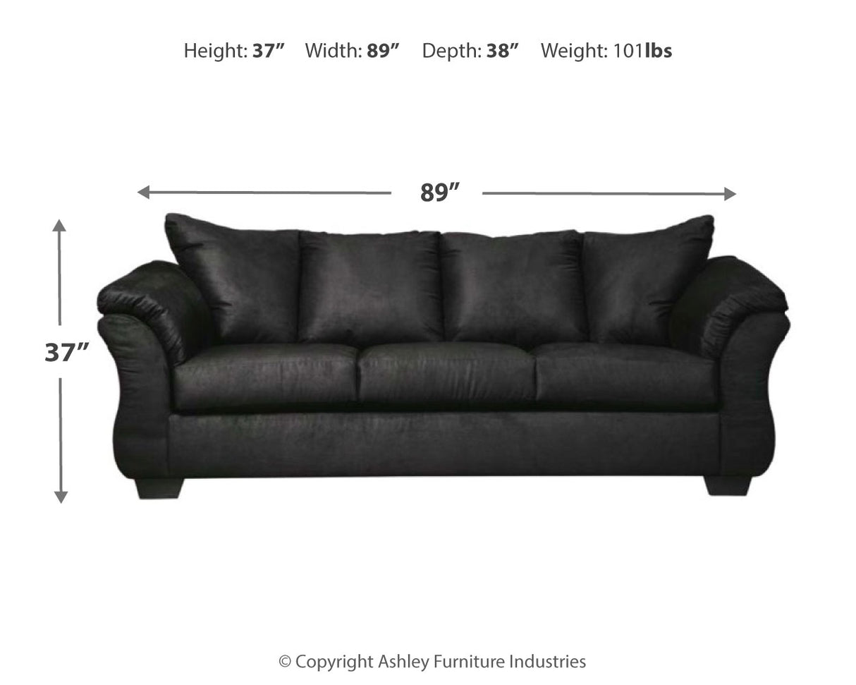 Darcy Sofa, Loveseat and Recliner in Black from Ashley - Luna Furniture