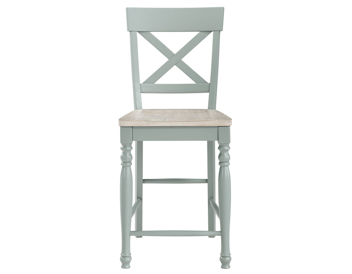 Darcy Solid Wood 24″ Counter Stool, Mint Green and Natural Finish from Steve Silver - Luna Furniture