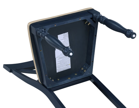 Darcy Solid Wood Side Chair, Midnight Blue and Natural Finish, Set of 2 from Steve Silver - Luna Furniture