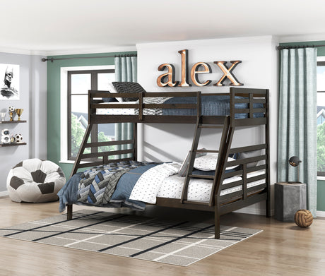 Darden Dark Brown Twin/Full Bunk Bed from Homelegance - Luna Furniture