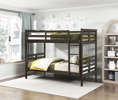 Darden Dark Brown Twin/Twin Bunk Bed from Homelegance - Luna Furniture