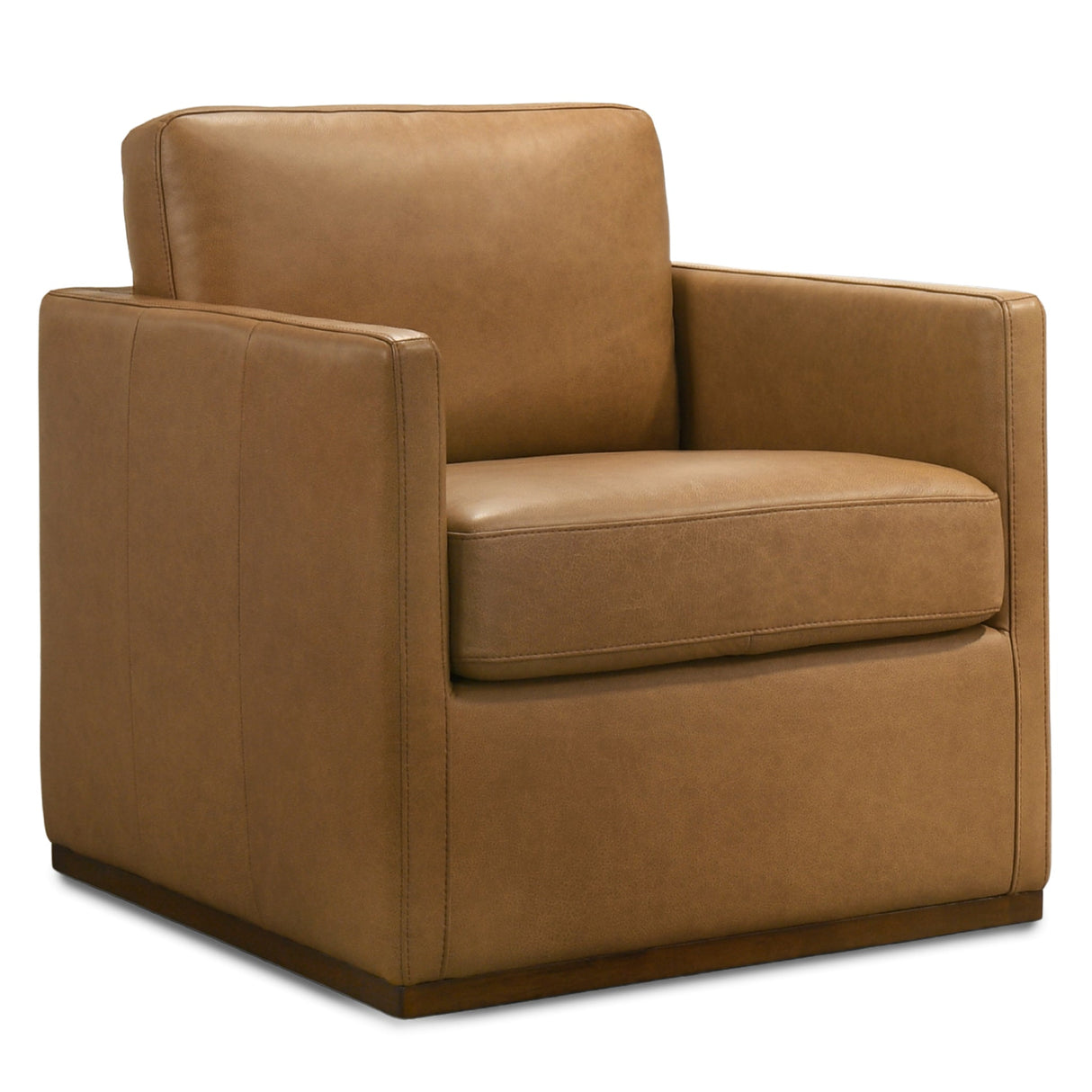Darien Tan Leather Swivel Chair from Ashcroft Furniture - Luna Furniture