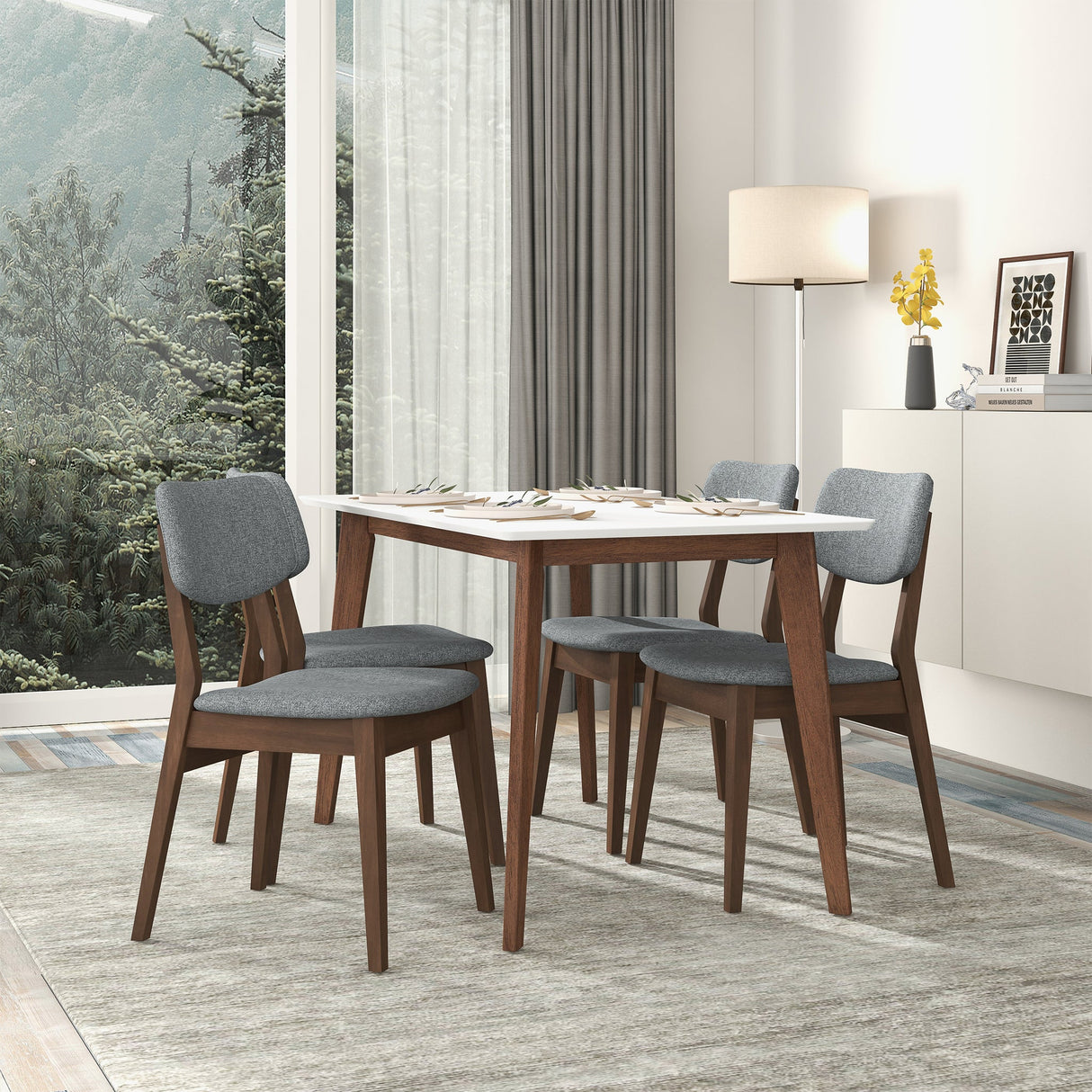 Dark Grey Fabric Solid Back Side Chair (Set Of 2) from Ashcroft Furniture - Luna Furniture