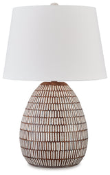 Darrich Beige/White Table Lamp from Ashley - Luna Furniture