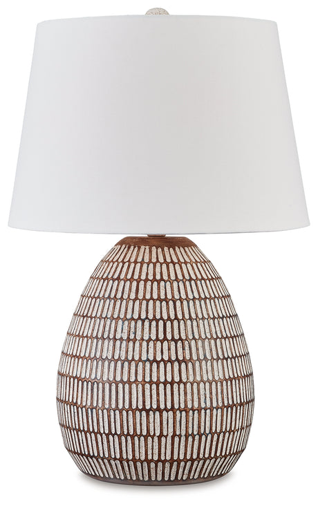 Darrich Beige/White Table Lamp from Ashley - Luna Furniture