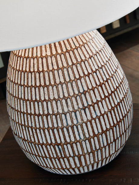 Darrich Beige/White Table Lamp from Ashley - Luna Furniture