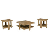 Dawn Mango Brown 3-Piece Round Coffee and End Table Set from Coaster - Luna Furniture