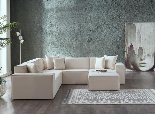 Daya Manori Ekru Armless Sectional Chair