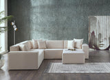 Daya Manori Ekru Ottoman from Bellona - Luna Furniture