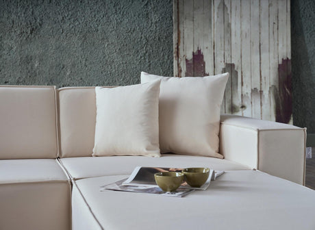 Daya Manori Ekru Ottoman from Bellona - Luna Furniture