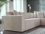 Daya Manori Ekru Ottoman from Bellona - Luna Furniture