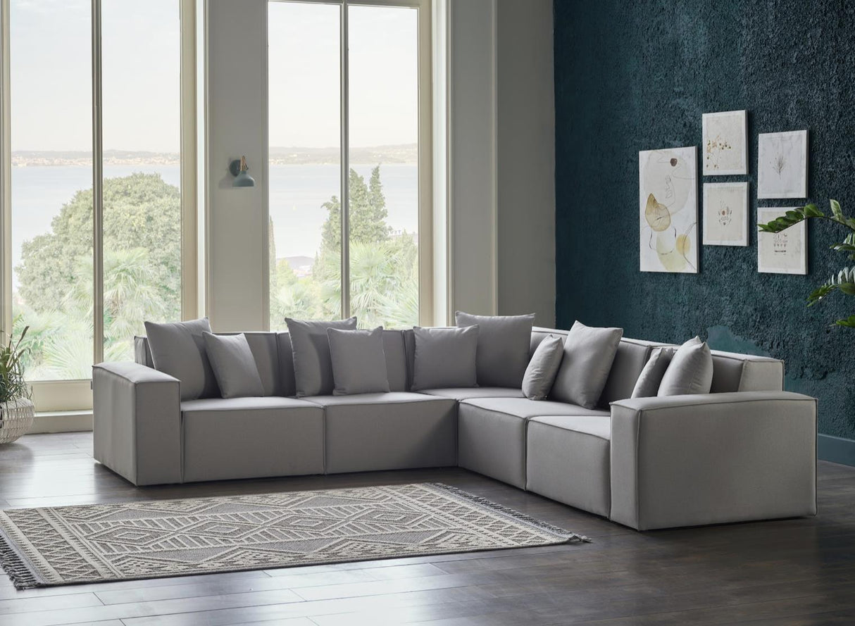 Daya Manori Grey Ottoman from Bellona - Luna Furniture