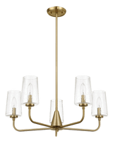 Dazzle Five Lights Chandelier With Clear Seeded Glass -Satin Brass from Midinmod - Luna Furniture