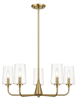 Dazzle Five Lights Chandelier With Clear Seeded Glass -Satin Brass from Midinmod - Luna Furniture