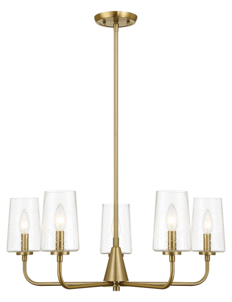 Dazzle Five Lights Chandelier With Clear Seeded Glass -Satin Brass from Midinmod - Luna Furniture