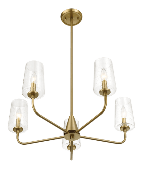 Dazzle Five Lights Chandelier With Clear Seeded Glass -Satin Brass from Midinmod - Luna Furniture