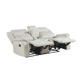 Dean Beige Double Reclining Loveseat with Center Console from Homelegance - Luna Furniture