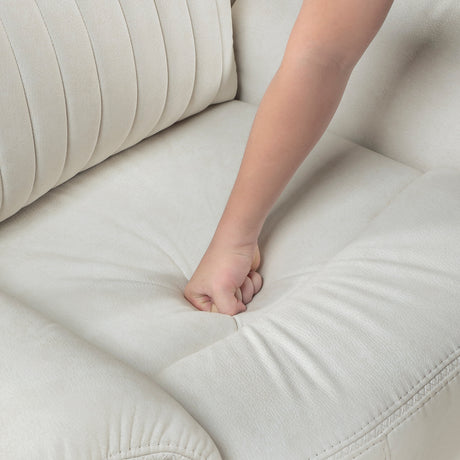 Dean Beige Double Reclining Loveseat with Center Console from Homelegance - Luna Furniture