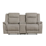 Dean Dove Double Reclining Loveseat with Center Console from Homelegance - Luna Furniture