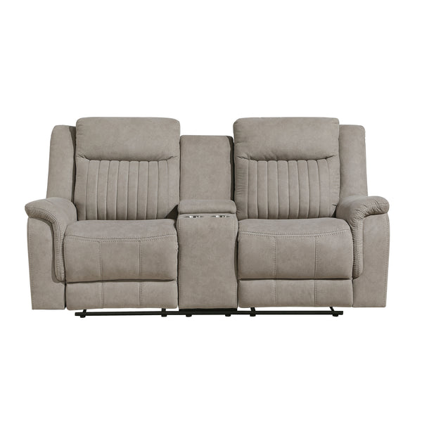 Dean Dove Double Reclining Loveseat with Center Console