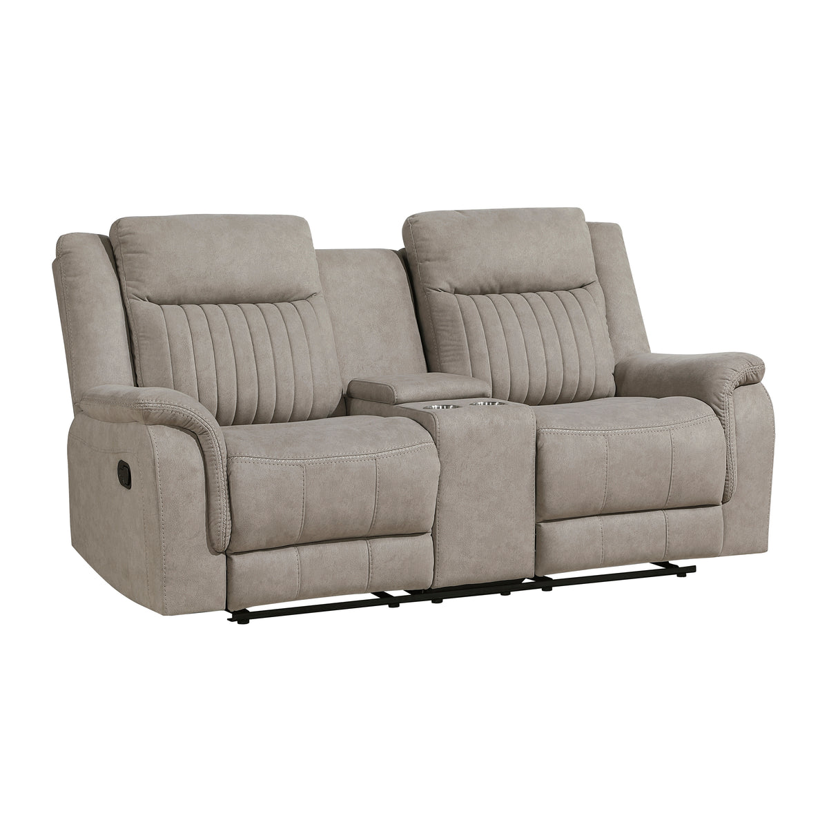 Dean Dove Double Reclining Loveseat with Center Console from Homelegance - Luna Furniture