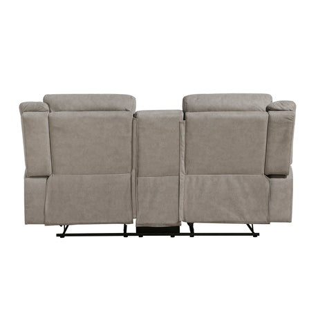 Dean Dove Double Reclining Loveseat with Center Console from Homelegance - Luna Furniture