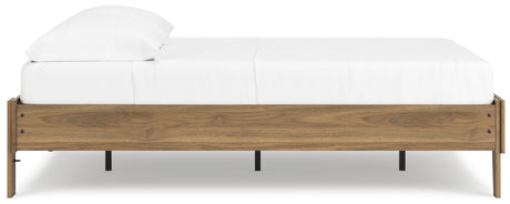 Deanlow Full Platform Bed with Dresser in Honey from Ashley - Luna Furniture
