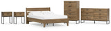 Deanlow Full Platform Panel Bed with Dresser, Chest and 2 Nightstands in Honey from Ashley - Luna Furniture