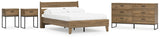 Deanlow Full Platform Panel Bed with Dresser and 2 Nightstands in Honey from Ashley - Luna Furniture