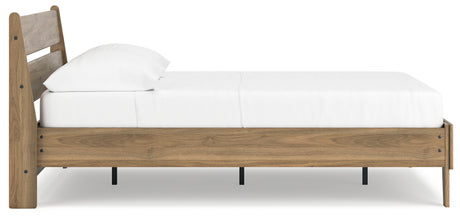 Deanlow Full Platform Panel Bed with Dresser and 2 Nightstands in Honey from Ashley - Luna Furniture