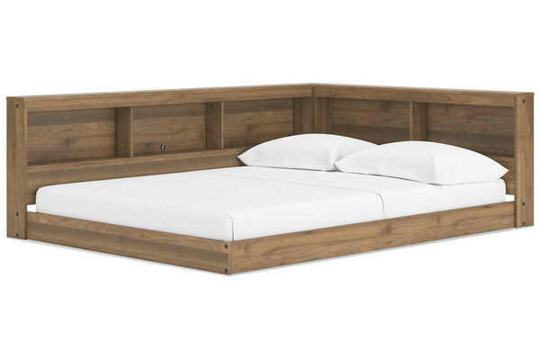 Deanlow Honey Full Bookcase Corner Storage Bed