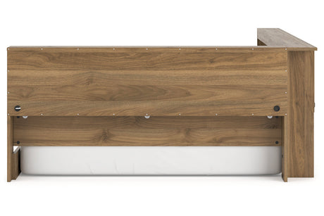 Deanlow Honey Full Bookcase Corner Storage Bed from Ashley - Luna Furniture