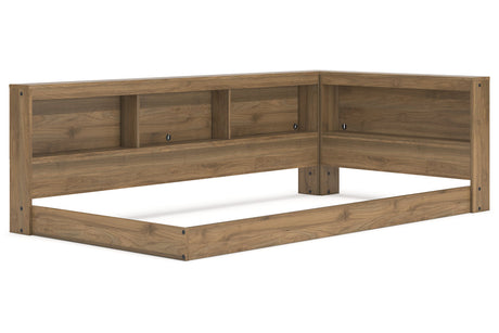 Deanlow Honey Twin Bookcase Corner Storage Bed from Ashley - Luna Furniture