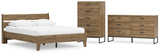 Deanlow Queen Platform Panel Bed with Dresser and Chest in Honey from Ashley - Luna Furniture