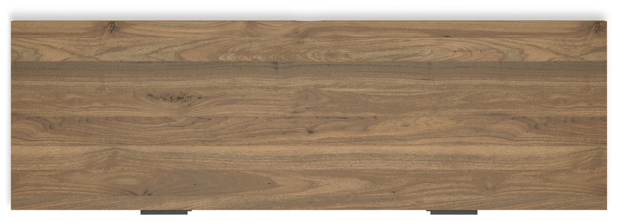 Deanlow Queen Platform Panel Bed with Dresser in Honey from Ashley - Luna Furniture