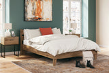Deanlow Queen Platform Panel Bed with Dresser in Honey from Ashley - Luna Furniture