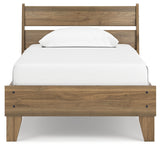 Deanlow Twin Platform Panel Bed with Dresser, Chest and 2 Nightstands in Honey from Ashley - Luna Furniture