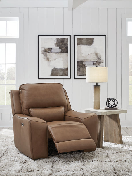 DeepWakes Caramel Power Recliner from Ashley - Luna Furniture
