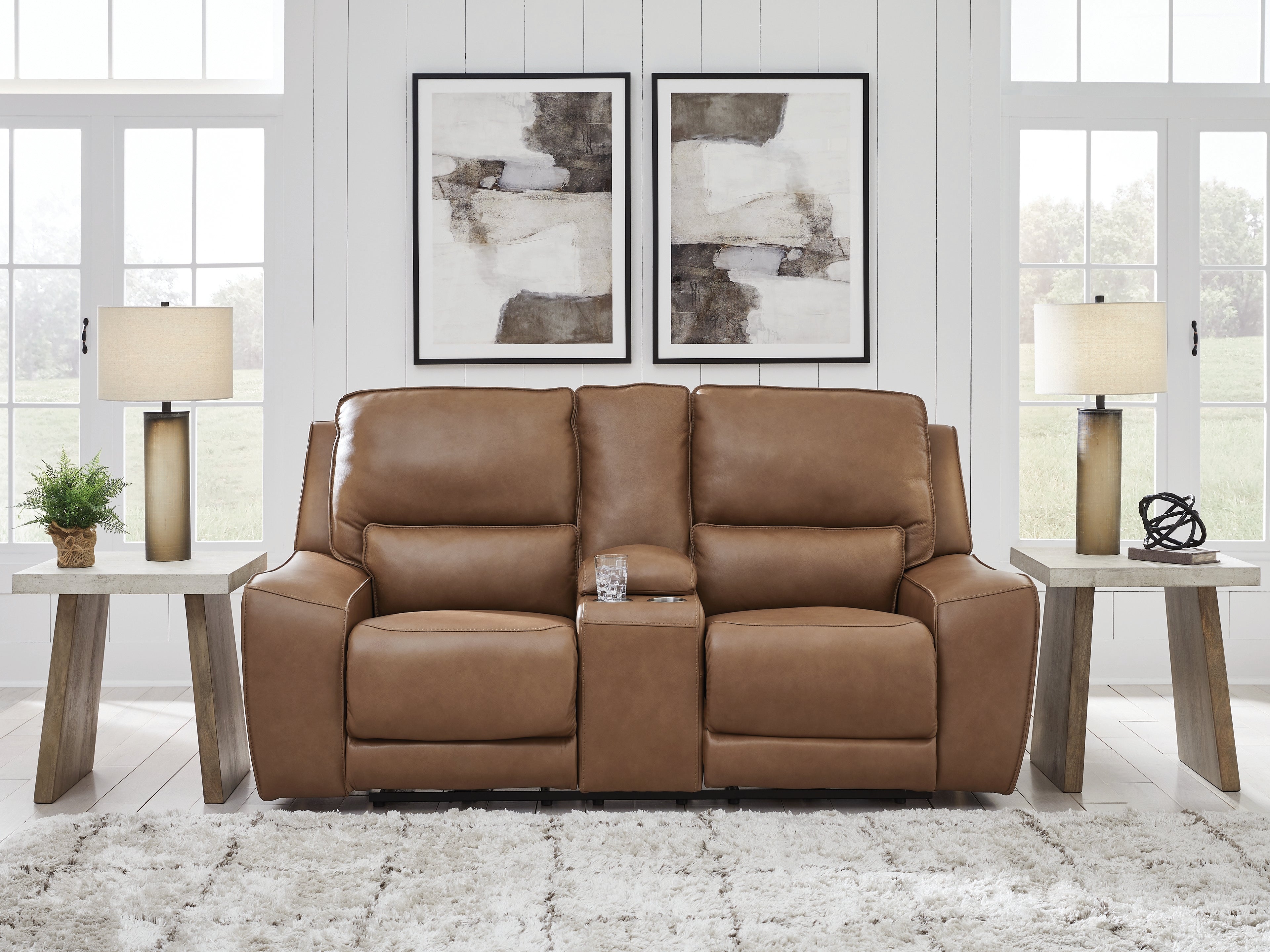 Ashley DeepWakes Silverbrooke Caramel Power Reclining Loveseat