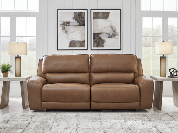 DeepWakes Caramel Power Reclining Sofa