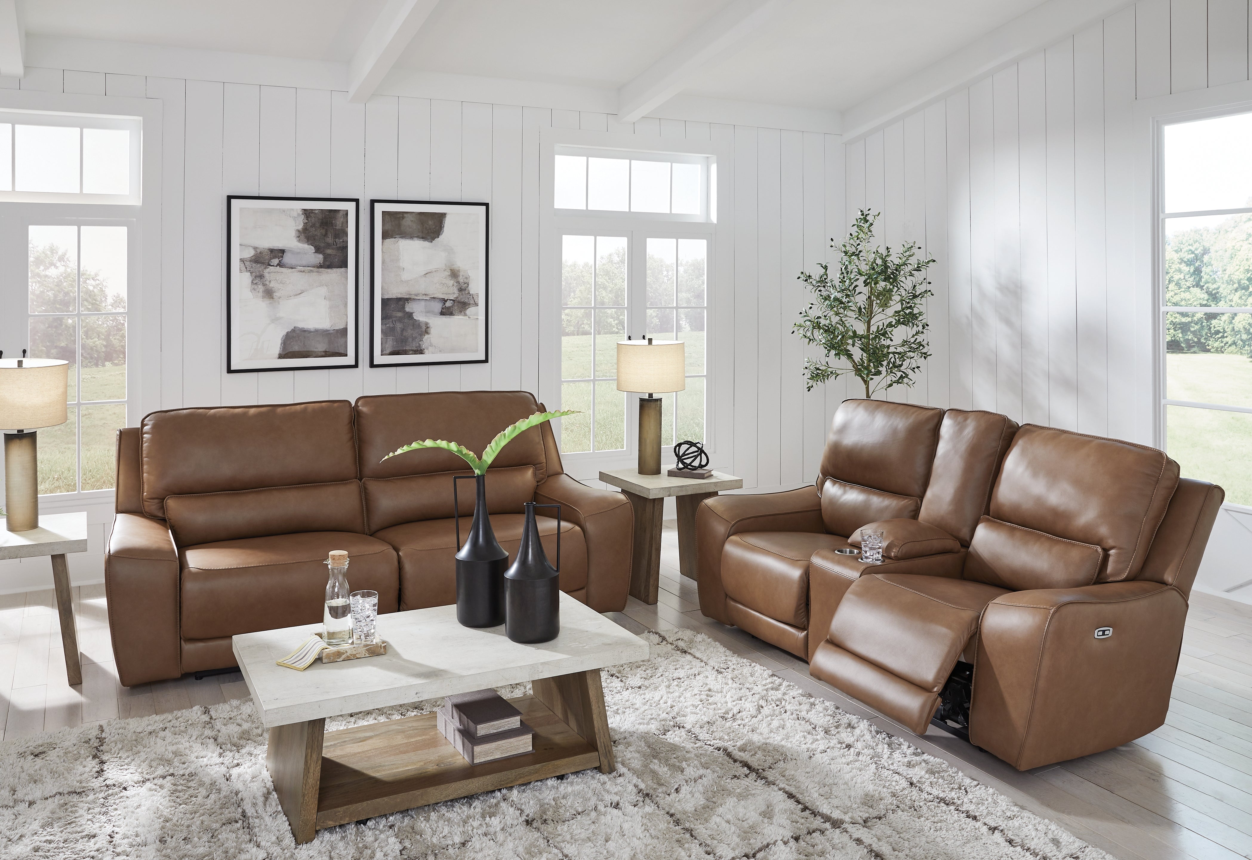 DeepWakes Silverbrooke Sofa and Loveseat in Caramel – Luna Furniture