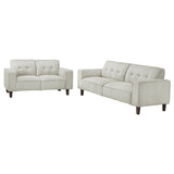 Deerhurst Beige 2-Piece Upholstered Tufted Track Arm Sofa Set from Coaster - Luna Furniture