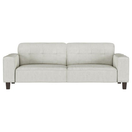 Deerhurst Beige 2-Piece Upholstered Tufted Track Arm Sofa Set from Coaster - Luna Furniture