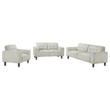 Deerhurst Beige 3-Piece Upholstered Tufted Track Arm Sofa Set from Coaster - Luna Furniture