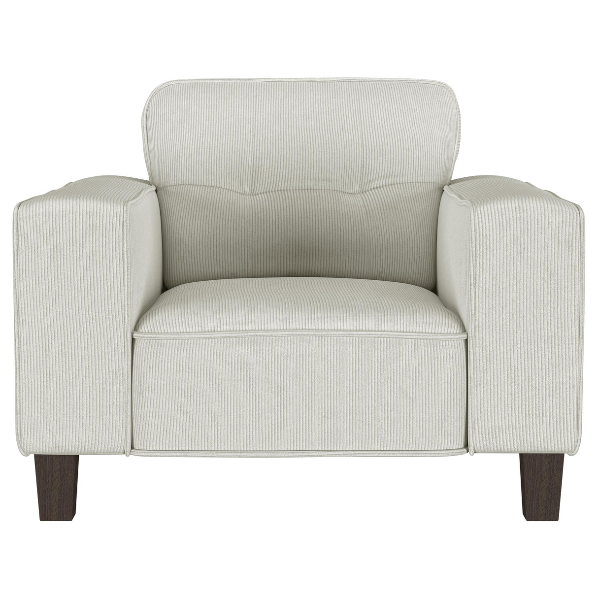 Deerhurst Beige Upholstered Tufted Track Arm Accent Chair from Coaster - Luna Furniture